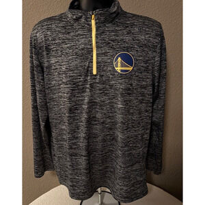NBA Men's Large Golden State Warriors 1/4 Zip-up Long Sleeve Shirt Gray
